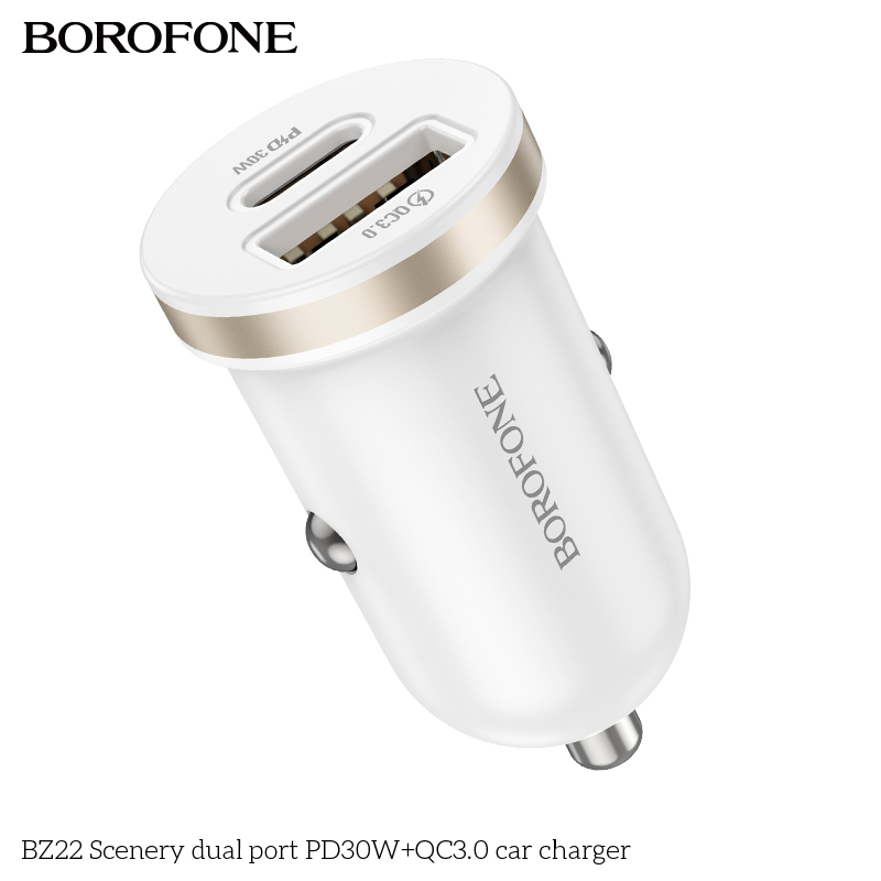 BOROFONE BZ22 Scenery dual-port car charger PD 30 W NZ 3